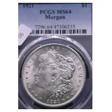 1921 PCGS MS64 MORGAN DOLLAR