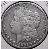 1891 O MORGAN DOLLAR VF