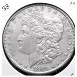 1890 MORGAN DOLLAR AU