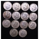 13 40 % SILVER HALF DOLLARS