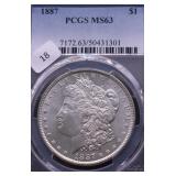 1887 PCGS MS63 MORGAN DOLLAR