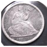 1837 SEATED HALF DIME XF