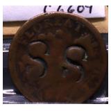 ST PATRICK FARTHING VF COUNTER STAMP