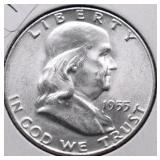 1955 FBL CH BU FRANKLIN HALF DOLLAR