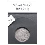 1873 3 CENT PIECE F