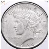 1922 PEACE DOLLAR XF