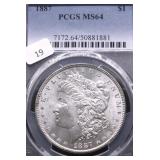 1887 PCGS MS64 MORGAN DOLLAR