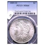 1885 O PCGS MS64 MORGAN DOLLAR