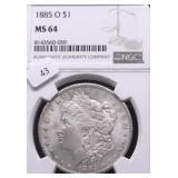 1885 O NGC MS64 MORGAN DOLLAR