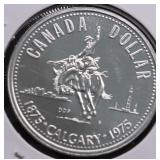 1975 CANADA SILVER DOLLAR GEM