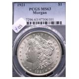 1921 PCGS MS63 MORGAN DOLLAR