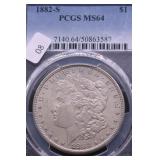 1882 S PCGS MS64 MORGAN DOLLAR