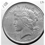 1922 PEACE DOLLAR AU