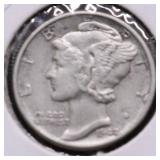 1942 MERCURY DIME AU