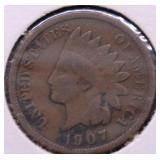 1907  INDIAN HEAD CENT VG