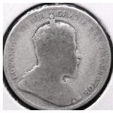 1910 CANADA SILVER 25 CENTS G