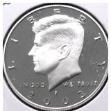 2003 S SILVER PROOF KENNEDY HALF DOLLAR