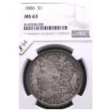 1886 NGC MS63 MORGAN DOLLAR