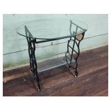 Cast Iron Table with Glass Top