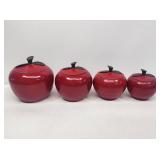 Vintage 4 Piece Aluminum Apple Canister Set