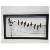 Birds On A Wire Metal Hanging Decor