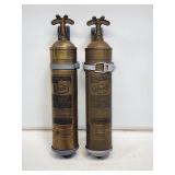 2 Brass Pyrene Fire Extinguishers