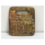 West Baden Springs Hotel Brass Key Tag