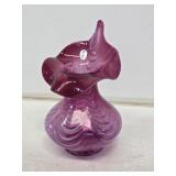 Fenton Art Glass Red Opalescent Tulip Vase