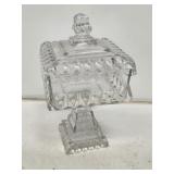 Heavy Glass Covered Candy Dish