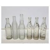 6 Early Glass Soda Bottles