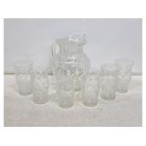 Fenton Opalescent Coin Dot 7 Piece Water Set