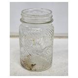 Jumbo Peanut Butter Embossed Glass Jar