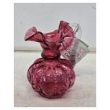 Fenton Art Glass Cranberry Ruffled Pitcher