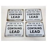 4 Contains Lead Antiknock SSP Gas Pump Signs