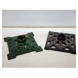 2 Art Deco Cast Iron Christmas Tree Stands