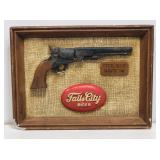 Falls City Beer Civil War Navy Pistol Sign