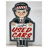 Certified Used Cars Metal Die Cut Sign