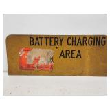 Battery Charging Area Metal Sign