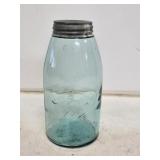 Ball Mason Blue Glass 1/2 Gallon Fruit Jar