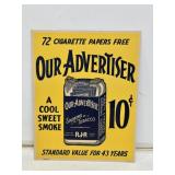 Our Advertiser Tobacco Cardstock Advertising Sign