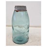 Ball Mason Blue Glass 1/2 Gallon Fruit Jar