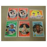 6 1959 TOPPS BASEBALL CARDS HOEFT BANKS FLOOD