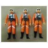 3 1978 KENNER STAR WARS FIGURES LUKE X-WING PILOT