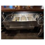 60" Back Bar 3 Compartment Sink w/ Speed Rail