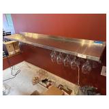 60" Stainless Steel Wall Shelf w/ Glass Rack