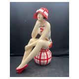 Bathing Beauty Figurine in Cherry Fruit Accent
