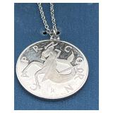 Sterling Silver Franklin Mint Capricorn pendant **