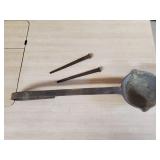 iron ladle and antique nails