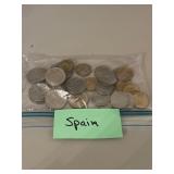 Assorted coins from Spain