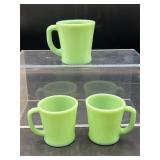 Vintage Jade-ite mugs Fire king anchor hocking